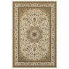 10' X 13' Ivory And Beige Floral Medallion Area Rug
