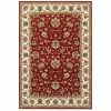 4' X 6' Red And Ivory Oriental Area Rug