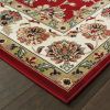 10' X 13' Red And Ivory Oriental Area Rug