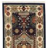 6' Blue And Ivory Wool Handmade Runner Rug