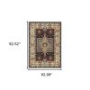 5' X 8' Blue And Ivory Medallion Area Rug