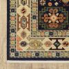 7' X 10' Blue And Ivory Medallion Area Rug