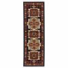 6' Blue And Beige Wool Handmade Runner Rug