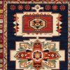 7' X 10' Blue And Red Medallion Area Rug