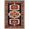 10' X 13' Blue And Red Medallion Area Rug