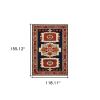 10' X 13' Blue And Red Medallion Area Rug