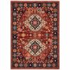 5' X 8' Red And Blue Oriental Area Rug