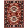 5' X 8' Red And Blue Oriental Area Rug