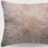 18" Blush Sheepskin Throw Pillow