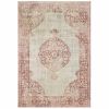 10' X 13' Ivory And Pink Medallion Area Rug