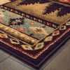 7' X 9' Black And Brown Nature Lodge Area Rug