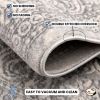 2' X 15' Gray Distressed Medallion Runner Rug