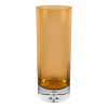 11" Amber And Clear Cylinder Lead Free Crystal Table Vase