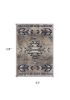8' X 11' Blue And Beige Southwestern Area Rug
