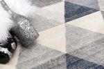2' X 15' Navy Blue Geometric Diamond Runner Rug