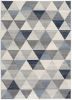 5' X 8' Navy Blue Geometric Diamond Area Rug