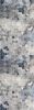 10' Blue and Ivory Geometric Cobblestone Runner Rug