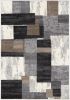 7' X 9' Gray Black and Brown Abstract Geometric Area Rug