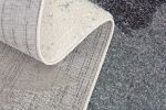 7' X 9' White And Blue Abstract Strokes Area Rug
