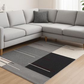 8' X 11' Gray Modern Geometric Area Rug
