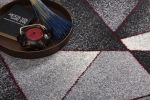 7' X 9' Grey Red Geometric Area Rug