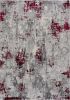 9' X 13' Red and Gray Modern Abstract Area Rug