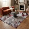 9' X 13' Red and Gray Modern Abstract Area Rug