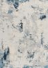3' X 5' Blue And Ivory Abstract Strokes Area Rug