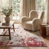 8' X 10' Red And Gray Abstract Shag Area Rug