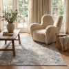 5' X 8' Blue Abstract Circular Motifs Area Rug