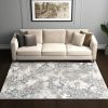 5' X 8' Blue Abstract Circular Motifs Area Rug