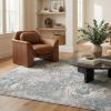 7' X 10' Blue Abstract Circular Motifs Area Rug