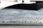9' X 12' Cream And Blue Abstract Patches Area Rug