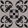 6" X 6" Black And White Orchid Peel And Stick Removable Tiles