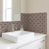 5" X 5" Light Brown And White Mosaic Peel And Stick Removable Tiles