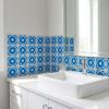 5" X 5" Dark And Light Blue Mosaic Peel And Stick Removable Tiles