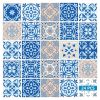 6" X 6" Dark And Light Blue Mosaic Peel And Stick Removable Tiles