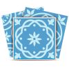 6" X 6" Ocean Blue Mosaic Peel And Stick Removable Tiles