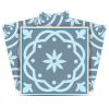 5" X 5" Baby Blue And Peach Mosaic Peel And Stick Removable Tiles
