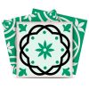 6" X 6" Green And White Mosaic Peel And Stick Removable Tiles