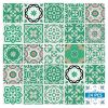 8" x 8" Green And White Vinyl Peel And Stick Removable Tiles