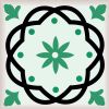 8" x 8" Green And White Vinyl Peel And Stick Removable Tiles