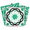 8" x 8" Green And White Vinyl Peel And Stick Removable Tiles