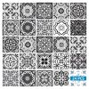 6" X 6" Shades Of Black Mosaic Peel And Stick Removable Tiles