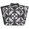 7" x 7" Black Gray And White Vinyl Peel And Stick Removable Tiles