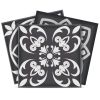 7" x 7" Black Gray And White Vinyl Peel And Stick Removable Tiles