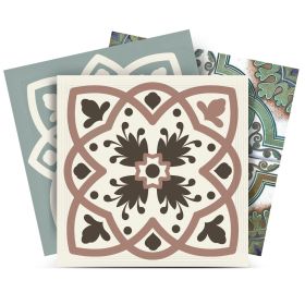 5" X 5" Vintage Sage Mosaic Peel And Stick Removable Tiles