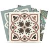 6" X 6" Vintage Sage Mosaic Peel And Stick Removable Tiles