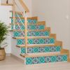6" X 6" Turq And Terra Cotta Scroll Peel And Stick Removable Tiles