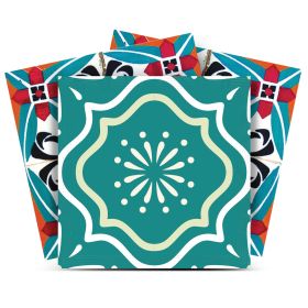 7" x 7" Turquoise Vinyl Peel And Stick Removable Tiles